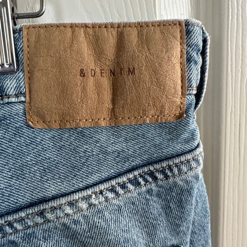 h&m distressed boyfriend jeans size 16 y2k grunge relaxed fit raw hem button fly - Picture 6 of 9